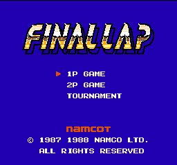 Final Lap title screen for Famicom